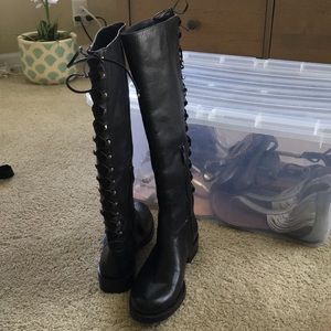 Black Lace Up Boots